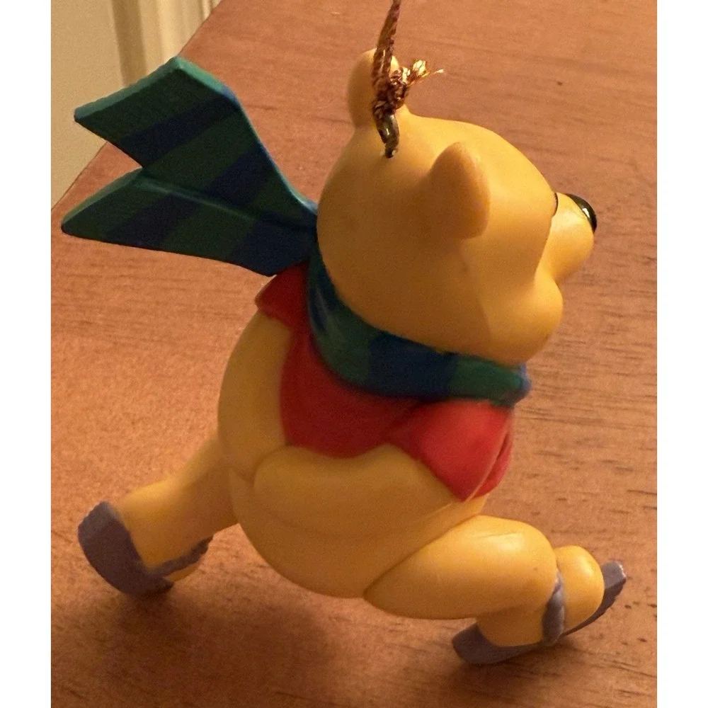 Vintage Disney WINNIE THE POOH christmas tree‎ ORNAMENT ice skating 4